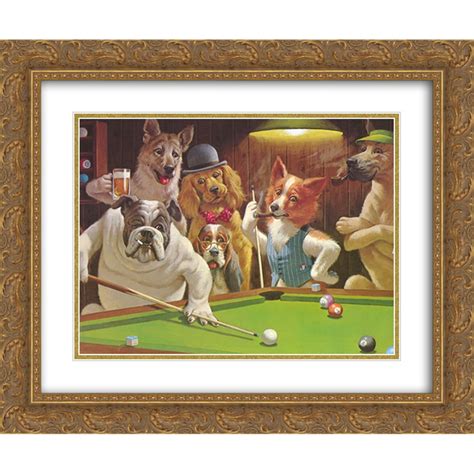 dogs playing pool framed print